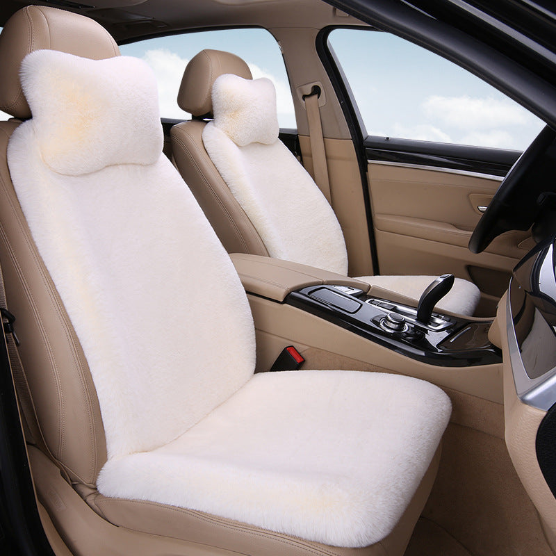 Thickened Winter __NS 99__h Car Seat Cushion – 3-Piece Backrest Short Fur Single Seat Cover
