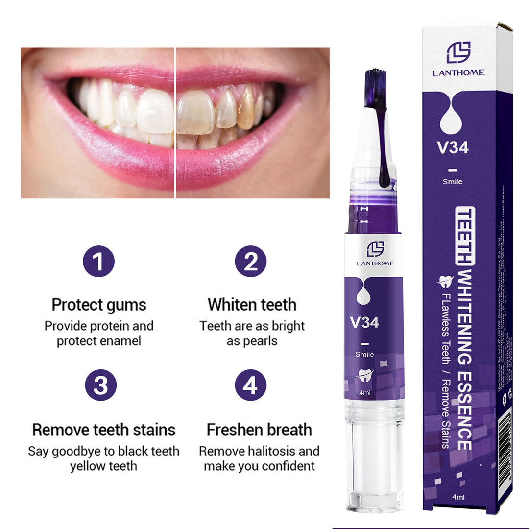 跨境莲碧泉LanthomeV34旋转式美牙洁牙笔teeth whitening pen 4ml