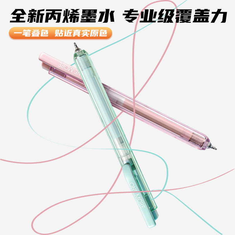 丙烯绘画中性笔 高颜值彩色丙烯按动手帐笔学生绘画彩色笔六支装
