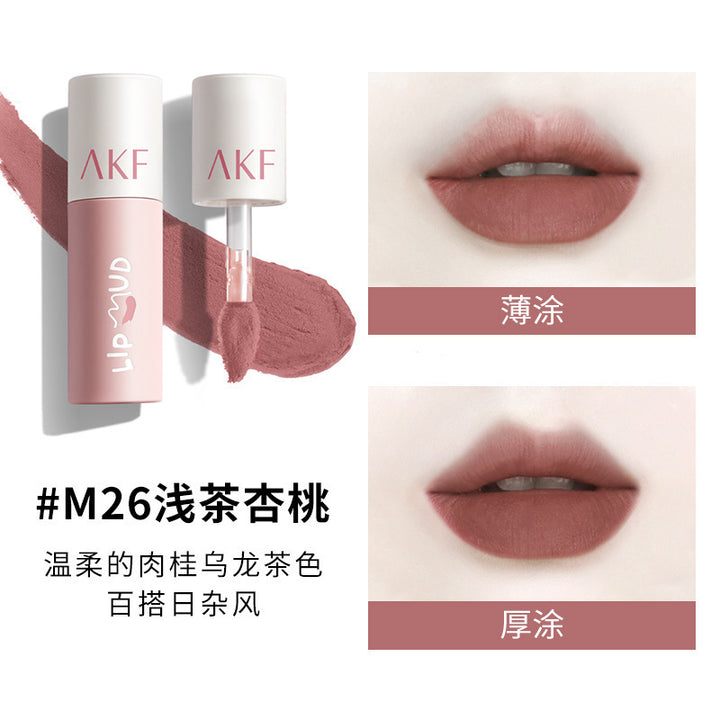 AKF Lip Mud Lipstick Women's Transfer-Proof Matte Lip Gloss