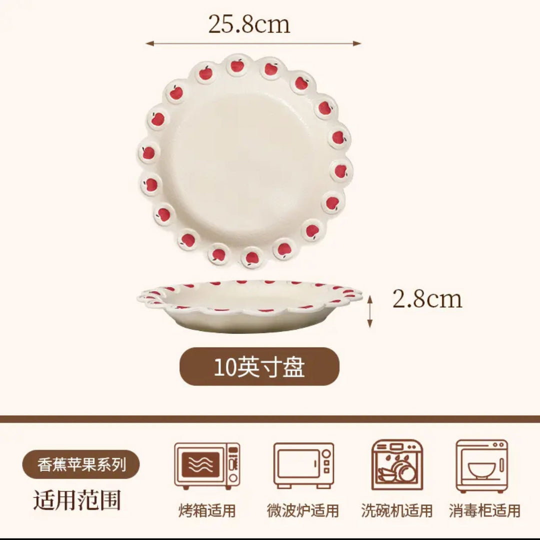 苹果香蕉陶瓷碗盘餐具套装盘子杯子汤碗可爱网红创意礼物餐具套装