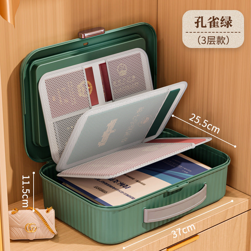 证件收纳盒包大容量家用神器家庭证书房产户口本文件专用包整理箱