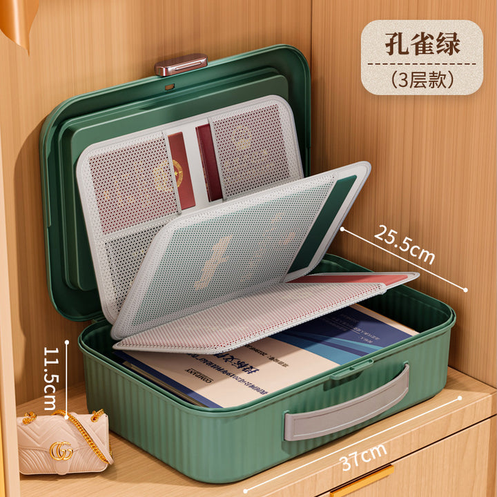 证件收纳盒包大容量家用神器家庭证书房产户口本文件专用包整理箱