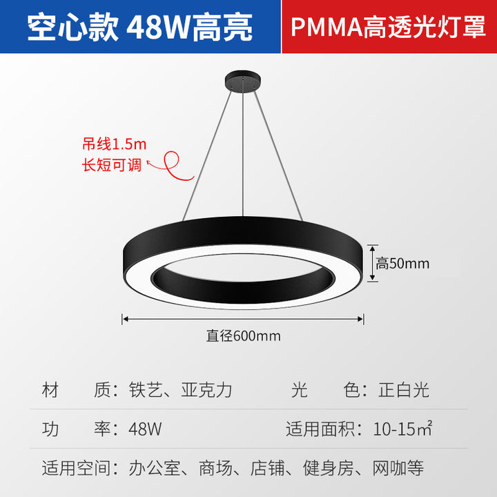 Sleek Circular Ring Light LED Indoor Commercial Pendant