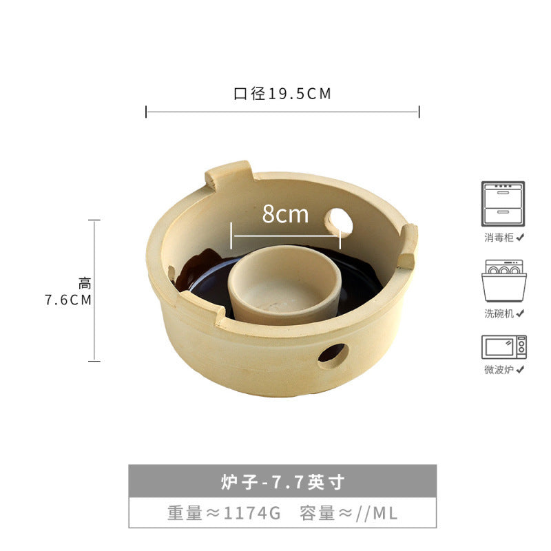 实用加厚砂锅高颜值陶瓷炖锅耐高温熬粥带柄不易裂家用火锅炉餐具