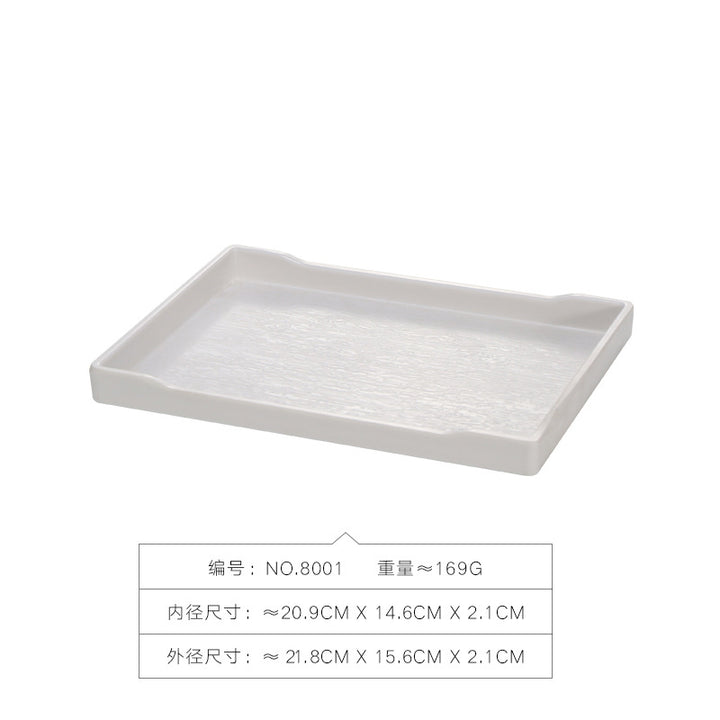 密胺托盘仿木纹餐饮餐具商用塑料端茶盘长方形食品级餐具套装特大
