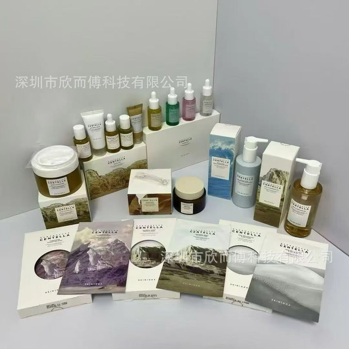 跨境SKIN1004积雪草安瓶精华面霜洗面奶小粉棒理肤天使组合套装