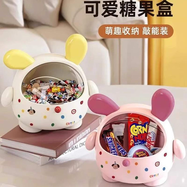 创意墩墩狗发饰盒桌面大容量防尘收纳盒儿童发圈头绳储物首饰盒子