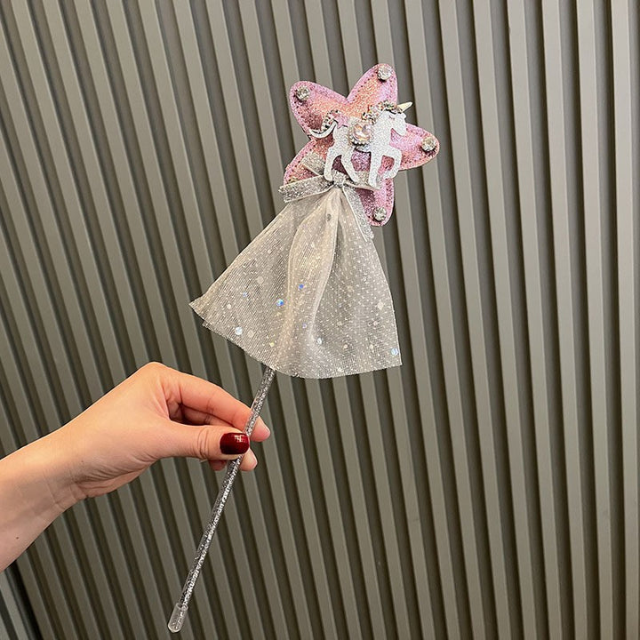 冰雪公主发饰魔法棒套装女孩饰品长头纱皇冠发箍生日礼物儿童头饰