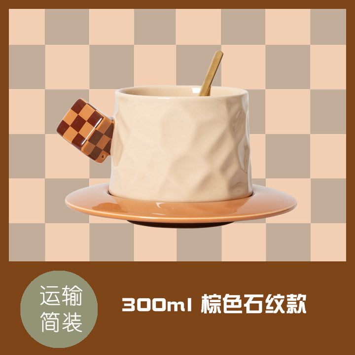 魔方陶瓷咖啡杯套装高端设计高级感高颜值杯碟马克杯子下午茶欧式
