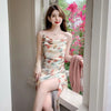 French Gentle Floral Slip Dress with Cardigan – Sexy Bodycon Maxi Dress 2026 Summer