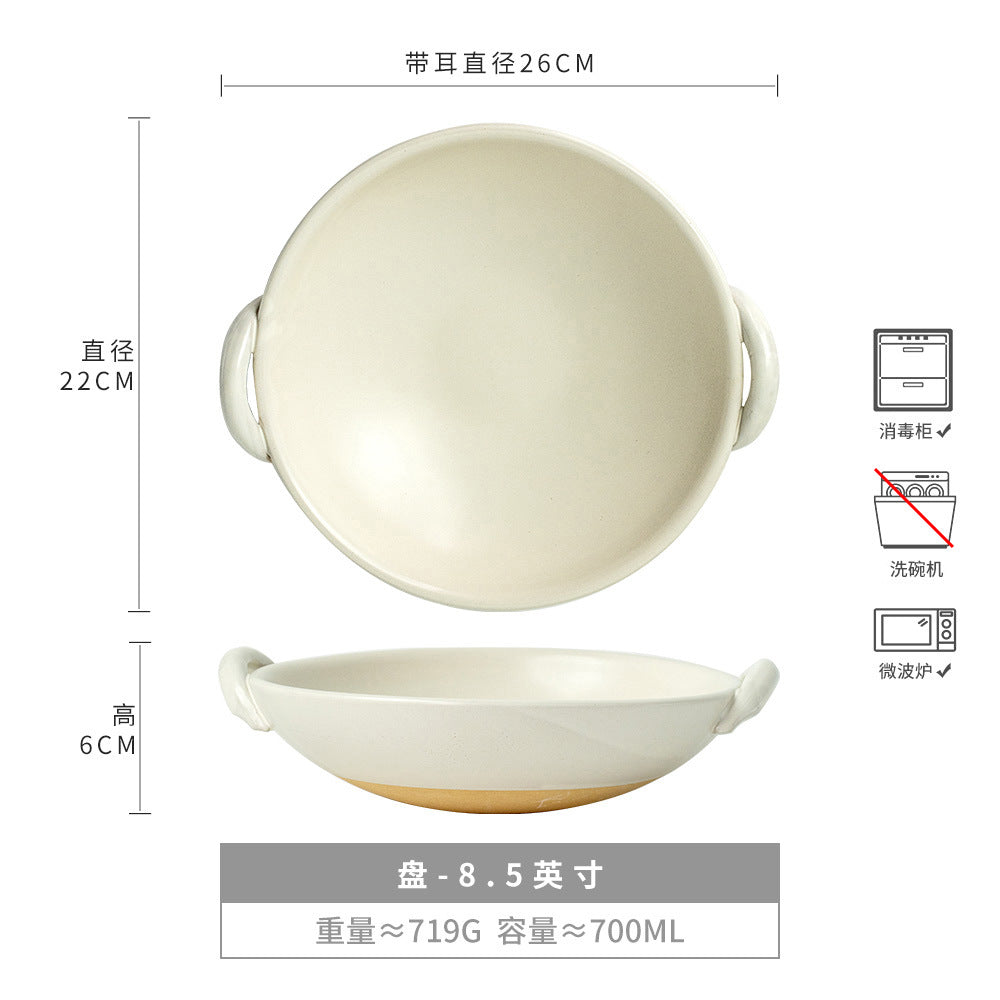 实用加厚砂锅高颜值陶瓷炖锅耐高温熬粥带柄不易裂家用火锅炉餐具