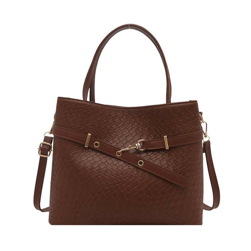Texture Large Capacity Spring New Trendy Vintage Large Single Shoulder Underarm Handheld Tote Women's Bag