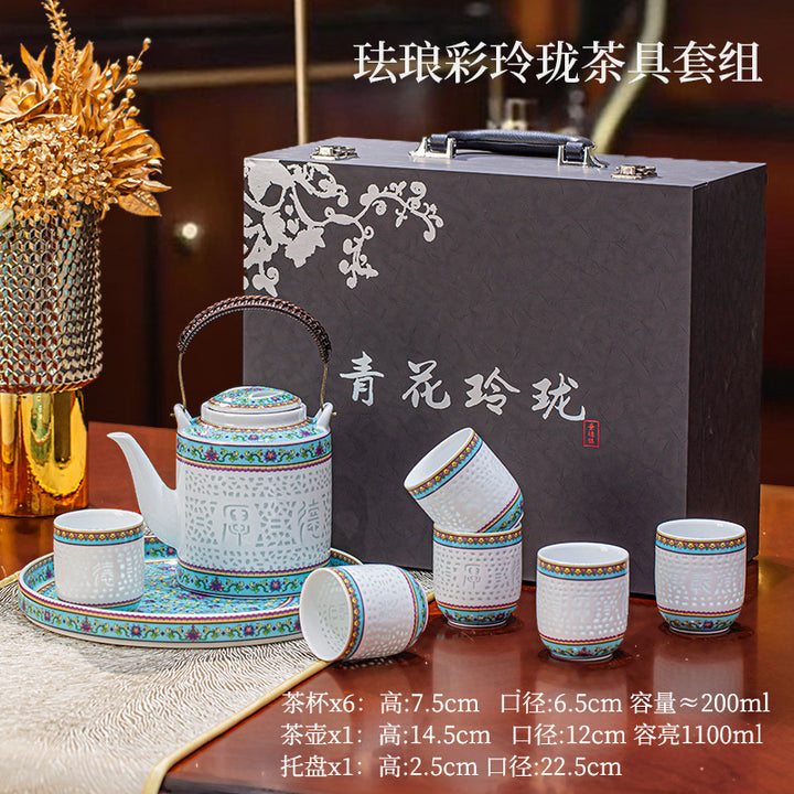 景德镇陶瓷茶套装泡茶壶茶杯茶叶礼盒装家用功夫茶壶客厅饮具