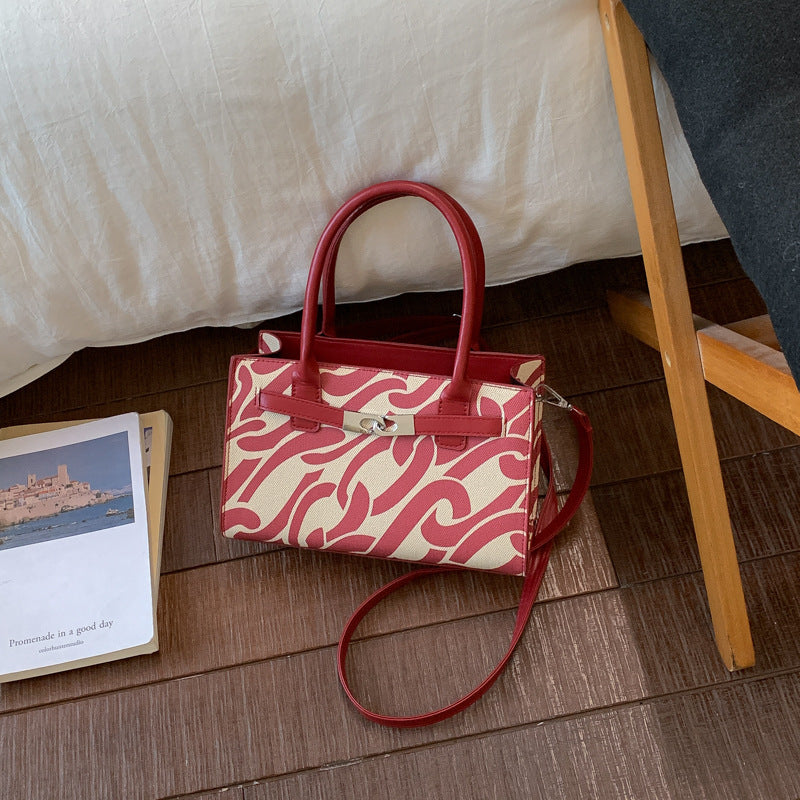 Korean High-End Print Small Square Retro Trendy Handbag – Women's Trendy Fashion Bag