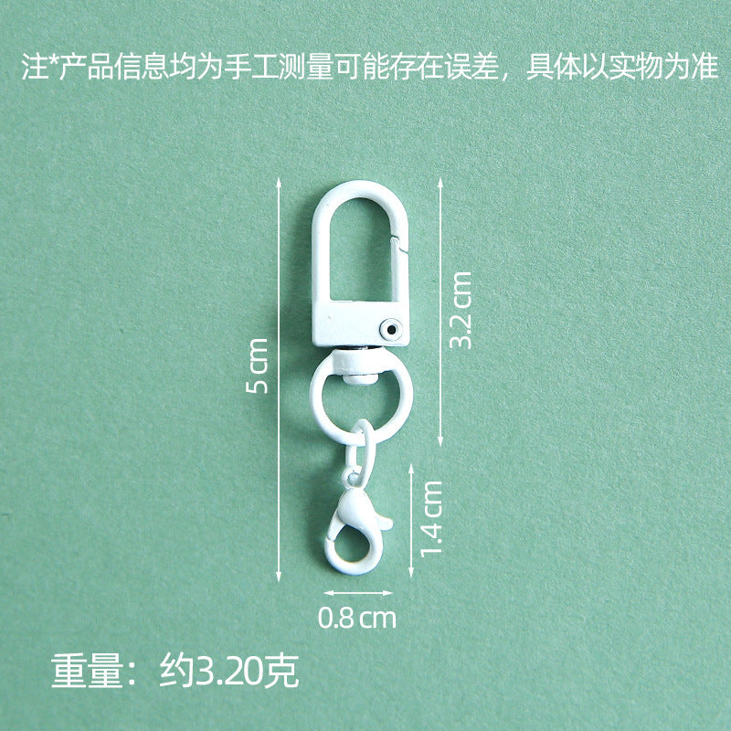 创意糖果色烤漆旋转门扣金属龙虾扣开口圈钥匙扣DIY挂件包包配件