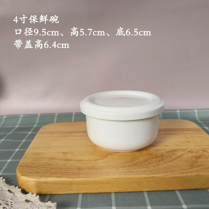 蒸蛋碗家用陶瓷带盖窝盘宝宝隔水炖盅蒸菜烤箱微波纯白骨瓷保鲜碗