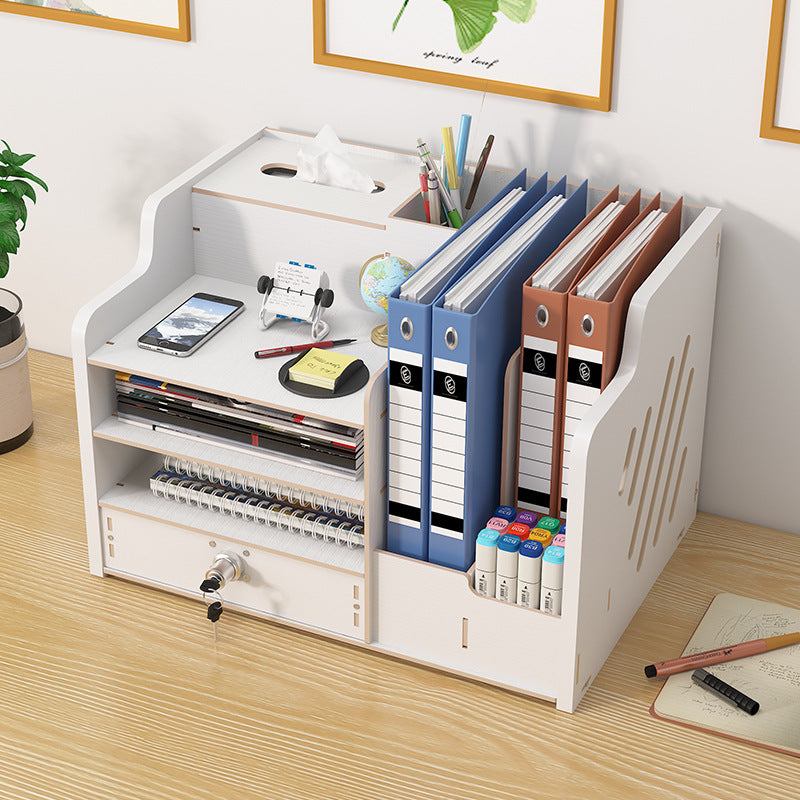 Multi-Layer Desktop Drawer Storage Box with Lock – Office Desk Organizer