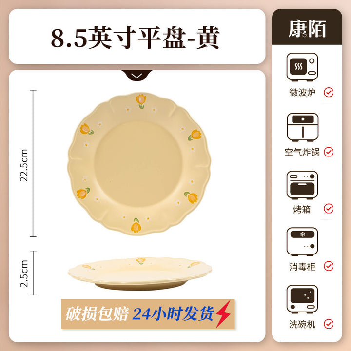 Bowl & Plate Full Set Factory Direct Underglazeins High Temperature Bowl Chopsticks Set Set Porcelain