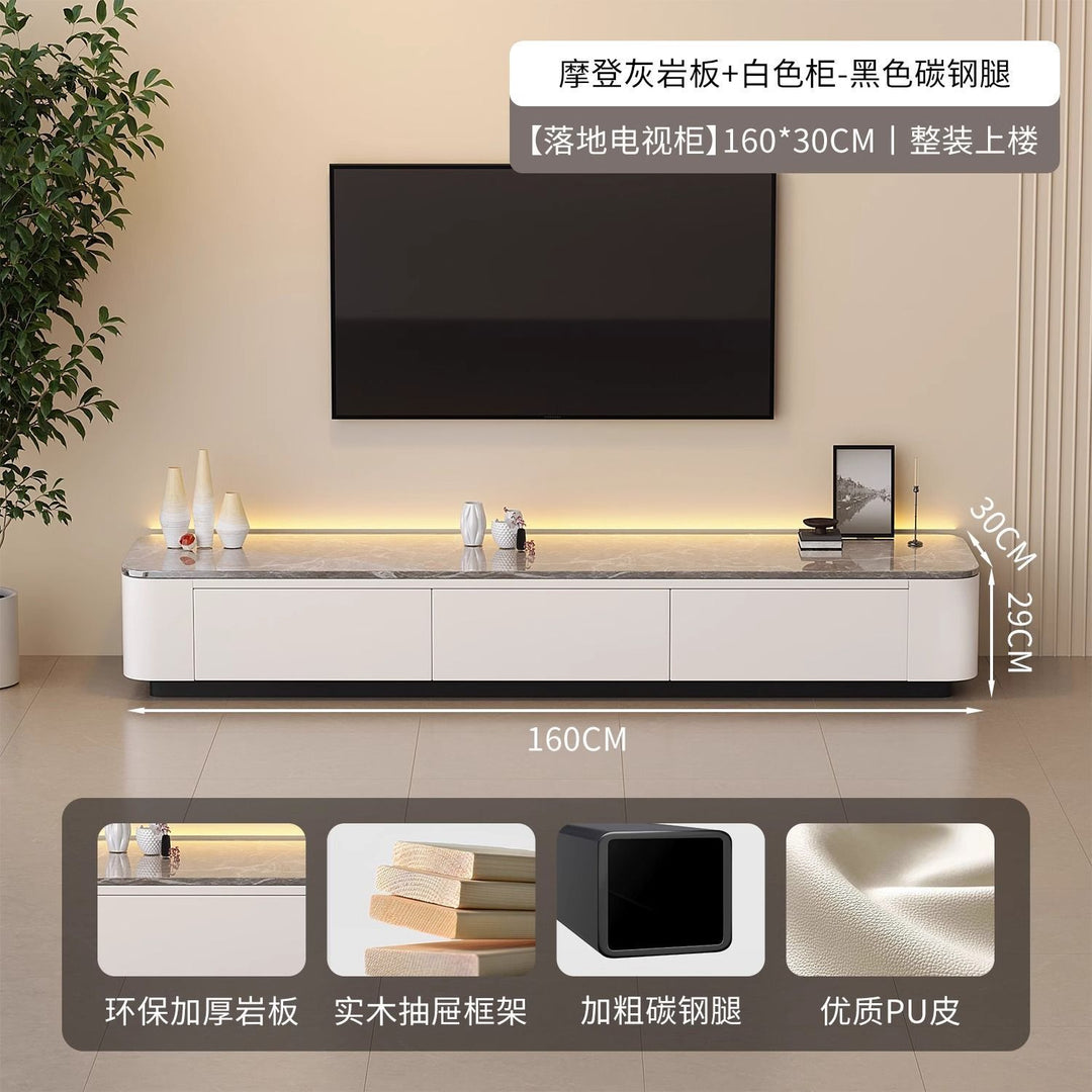岩板电视柜客厅家用小户型轻奢高级感现代简约落地茶几电视柜组合