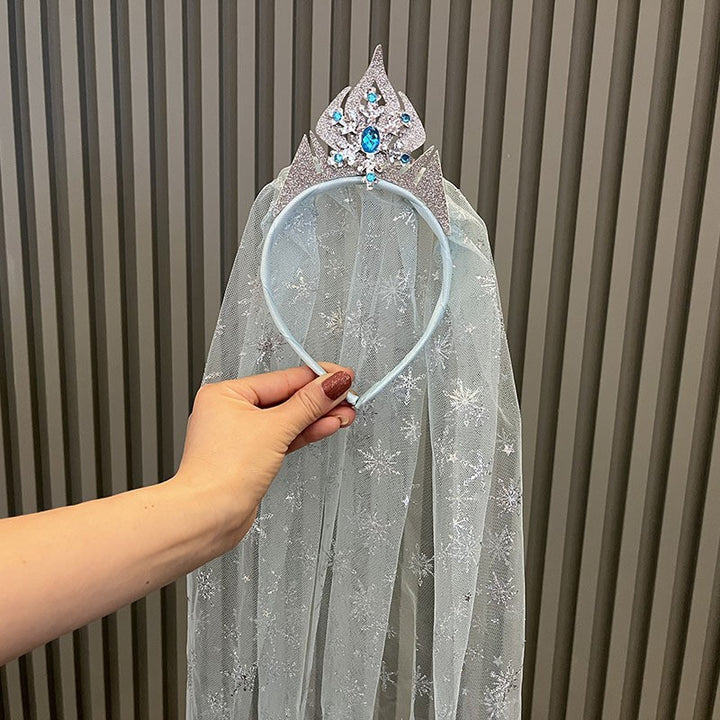 冰雪公主发饰魔法棒套装女孩饰品长头纱皇冠发箍生日礼物儿童头饰