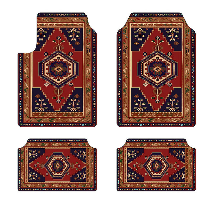 TEMUVintage Car Stain Resistant Durable Foot Mat 4 Piece Set Wholesale