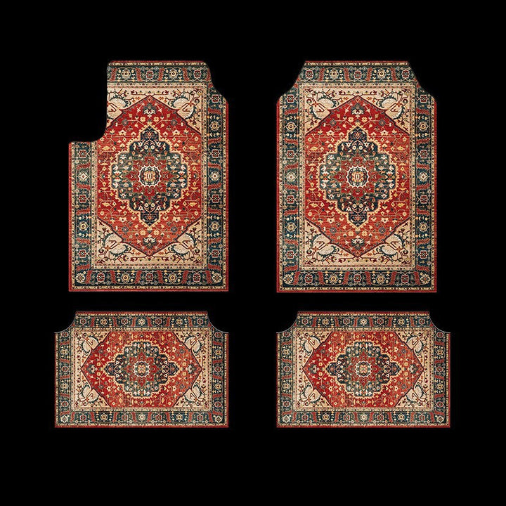 TEMUVintage Car Stain Resistant Durable Foot Mat 4 Piece Set Wholesale