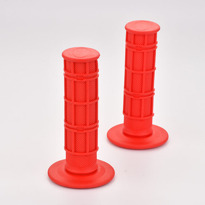TPE Motorcycle Rubber Handlebar Grips – Colorful Grid Pattern Multi-Color