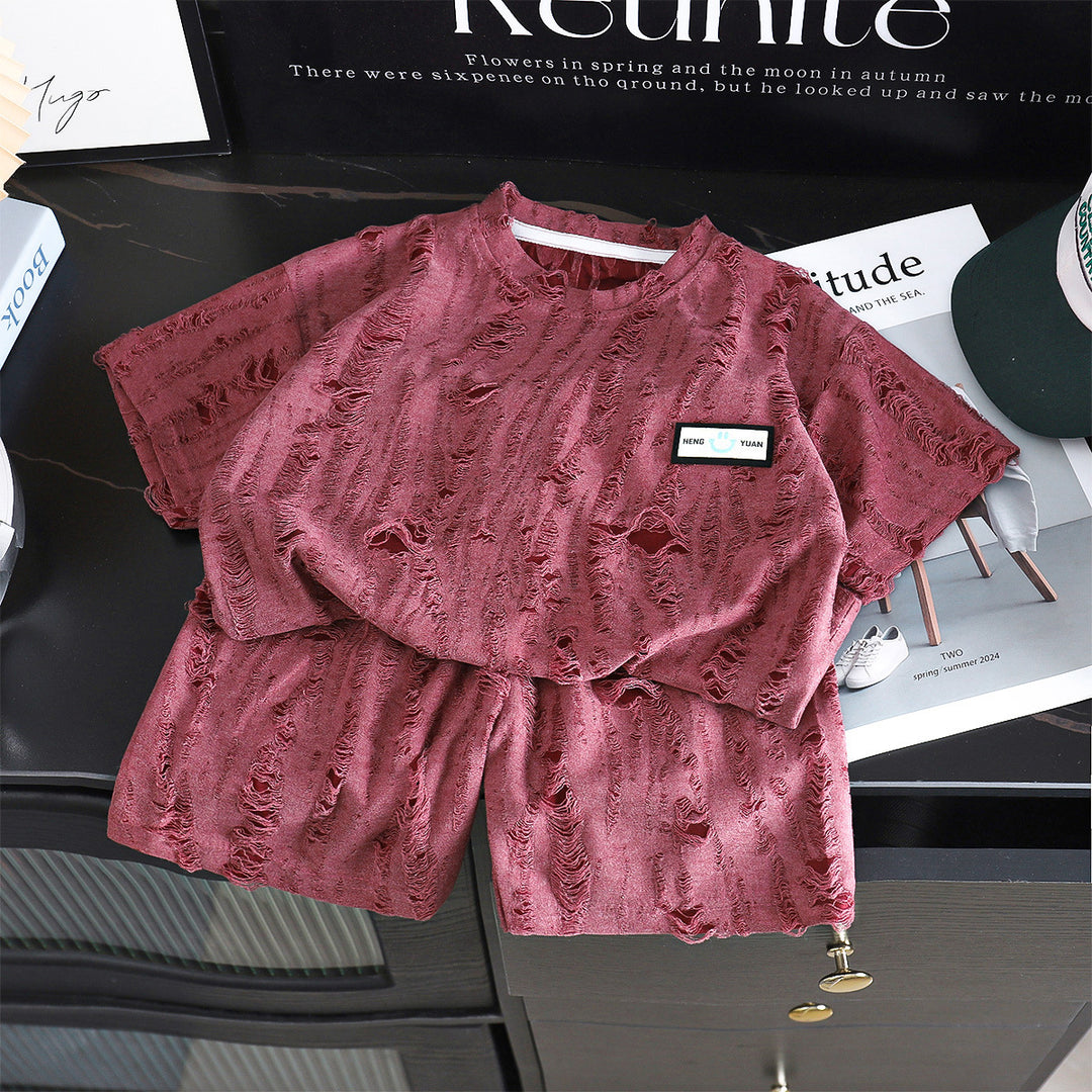 Children Short Sleeve Set Summer New Thin Stylish Baby Summer Men Kids Shorts Kids