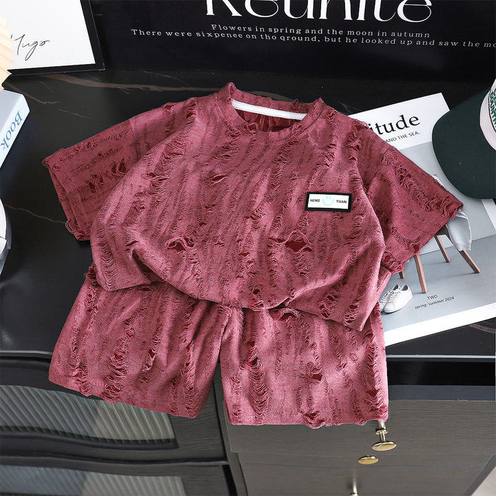 Children Short Sleeve Set Summer New Thin Stylish Baby Summer Men Kids Shorts Kids