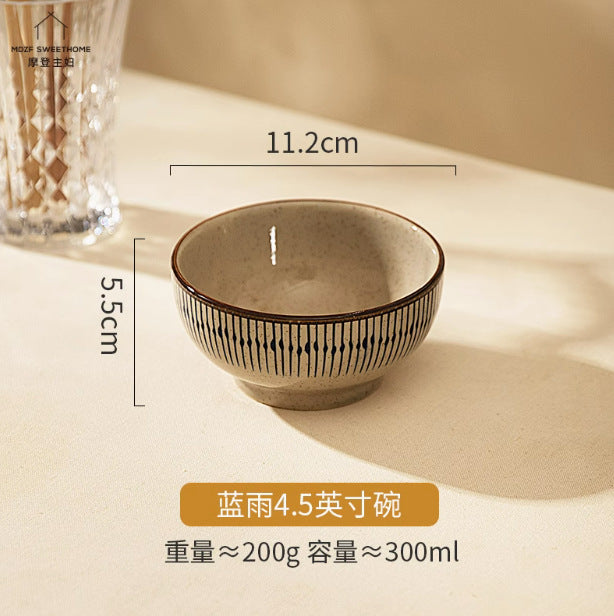 日式复古陶瓷碗碟套装高级感家用饭碗汤碗盘子碗餐具摩登主妇同款