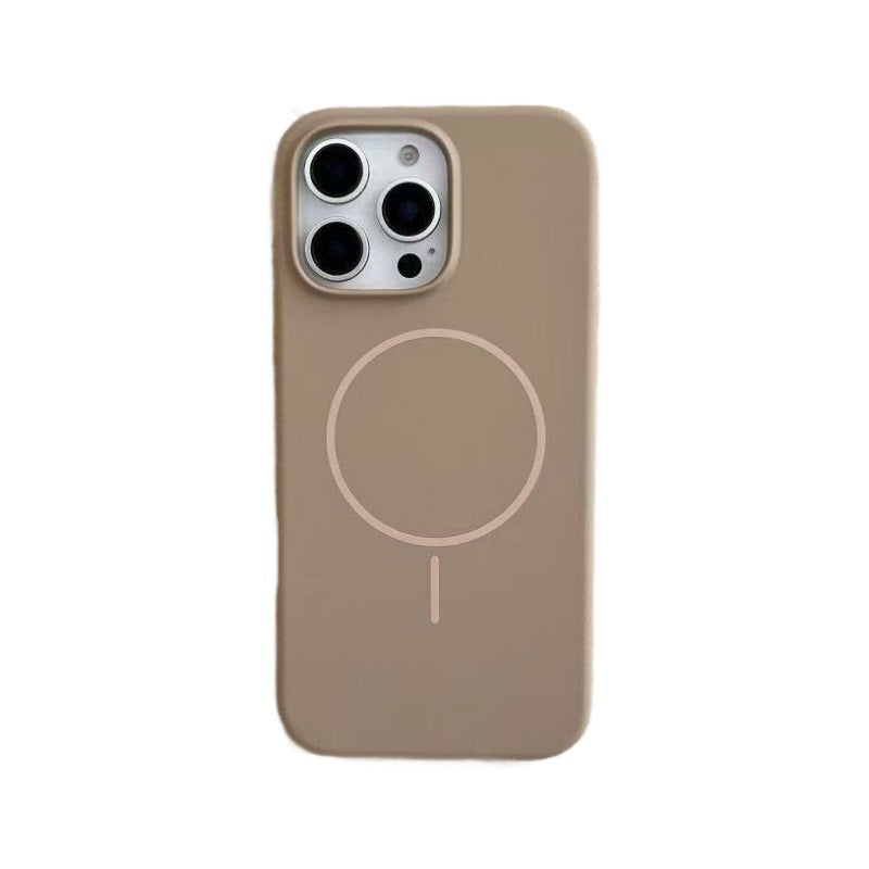 For iPhone 16 pro Thin Ring Mag Safe Liquid Silicone Phone CaseiPhone17 AIR Shockproof Solid Color Protective Case