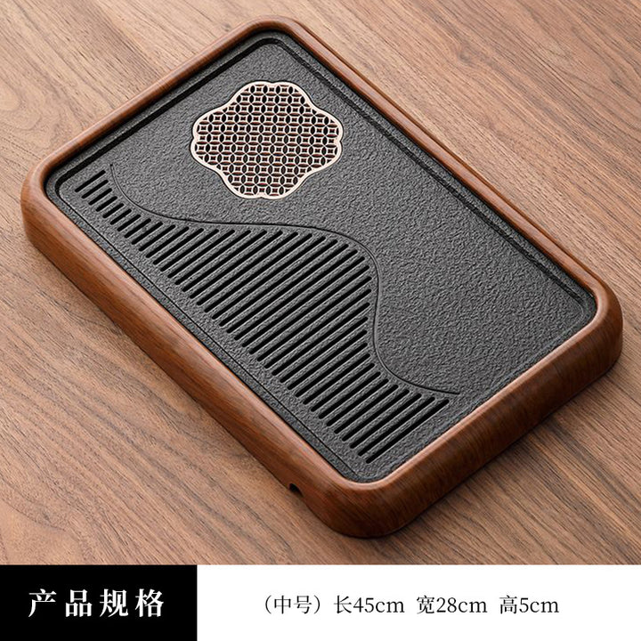 A类仿乌金石方形蓄水茶盘套装防霉家用办公茶台沥水茶具排水托盘