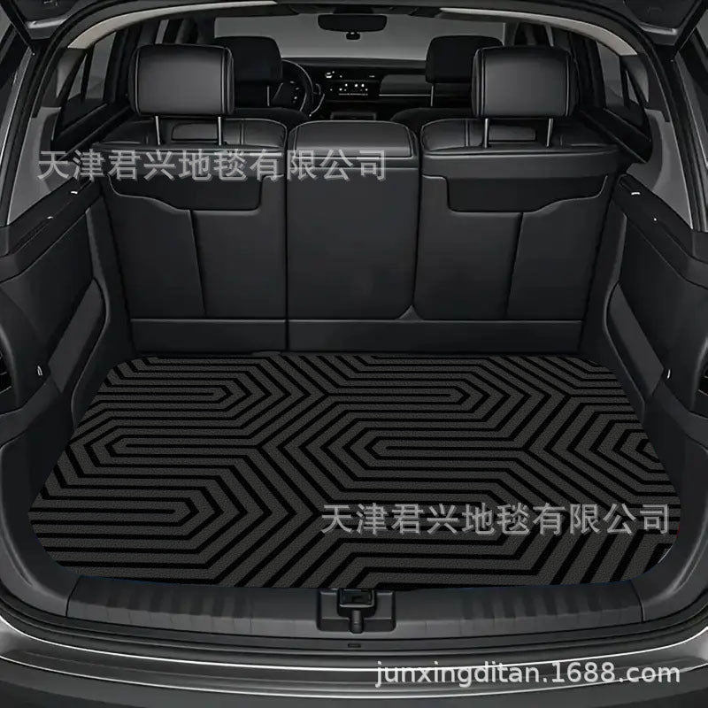 跨境亚马逊简约汽车专用后备箱地垫耐脏耐磨易打理防尘水晶绒垫子