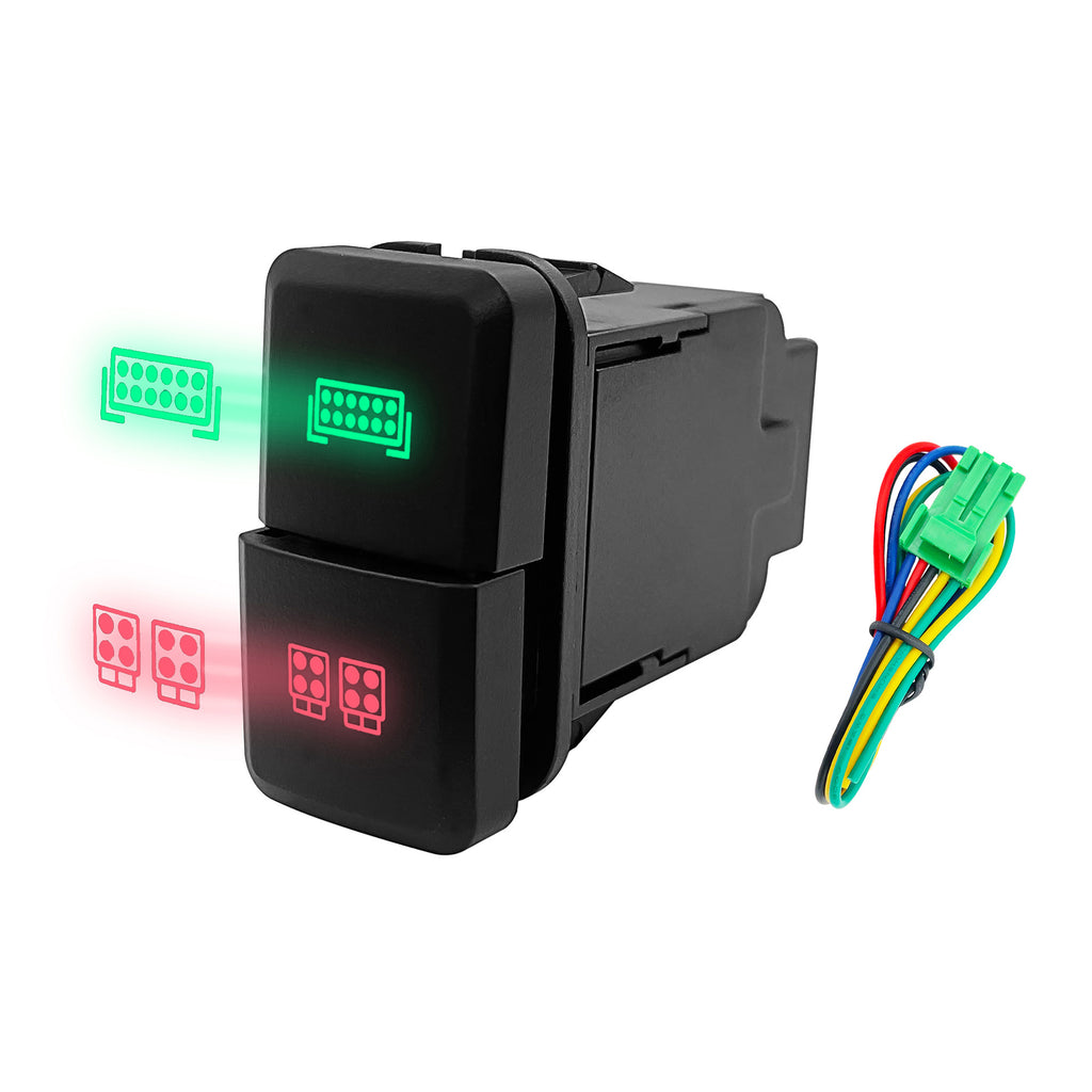 适用于丰田卡罗拉双控双按钮开关 12V Led绿红灯交替光配线