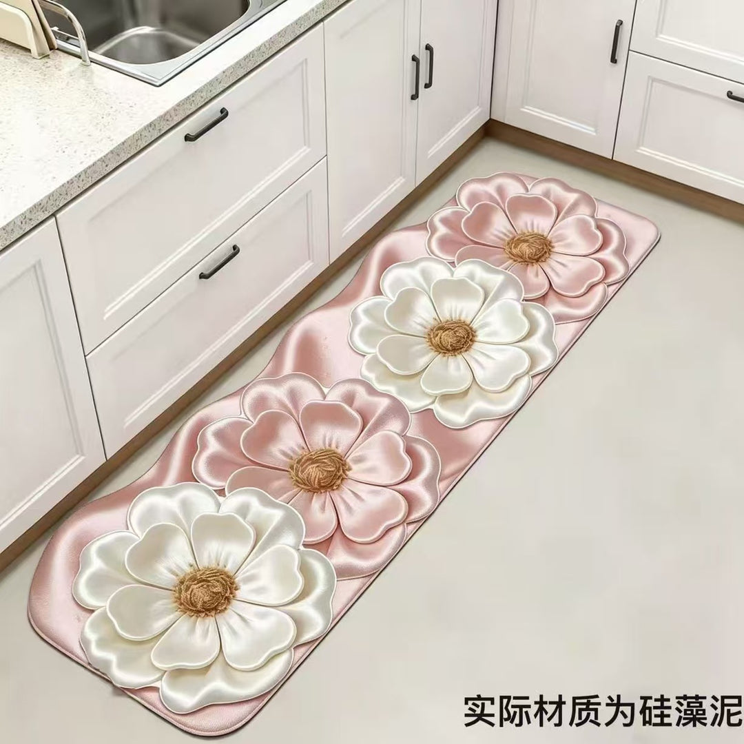 3 d Elegant Living Room Kitchen Entryway Bedroom Floor Mat Stain Resistant Foot Mat
