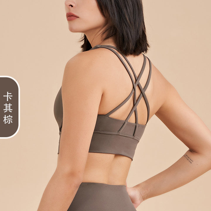 运动内衣女跑步防震秋季外穿美背健身bra背心专业训练瑜伽服文胸