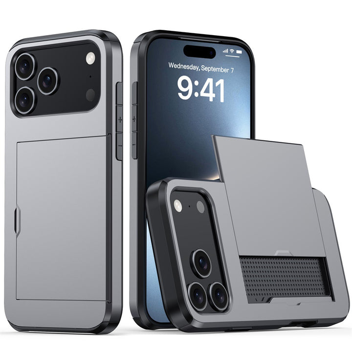 For iPhone 17 Phone Case iPhone 16 Slide 2-in-1 Shockproof 15 Pro Wallet Protective Case 34