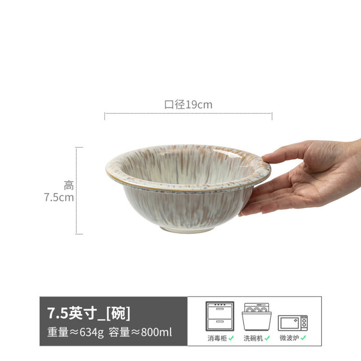 Vintage Bowl Japanese Style Ceramic Bowl Bowl Home Bowl Bowl Tableware Light Luxury Premium Design Bowl Bowl