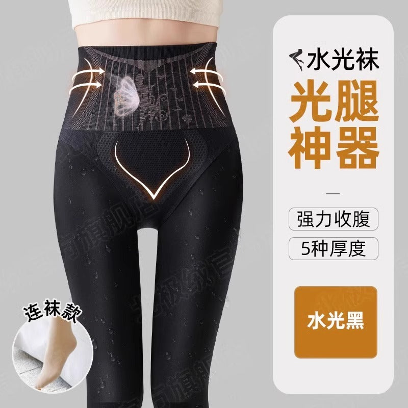花仙子水光袜光腿神器女冬季连裤袜自然裸感一体裤加绒加厚外穿秋