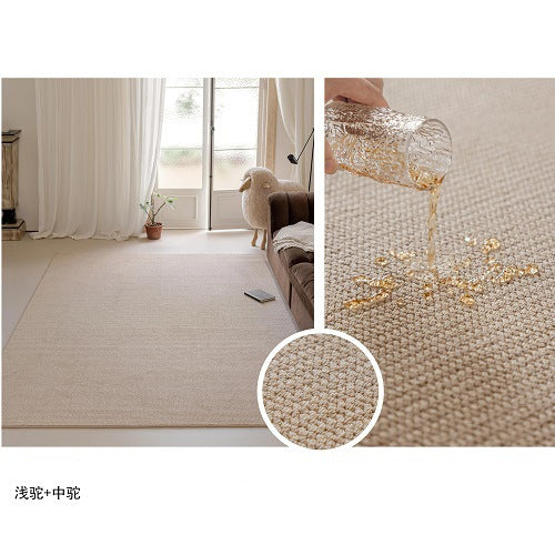 新西兰高脂羊毛地毯客厅茶几纯色素色日式侘寂风极简卧室满铺地垫