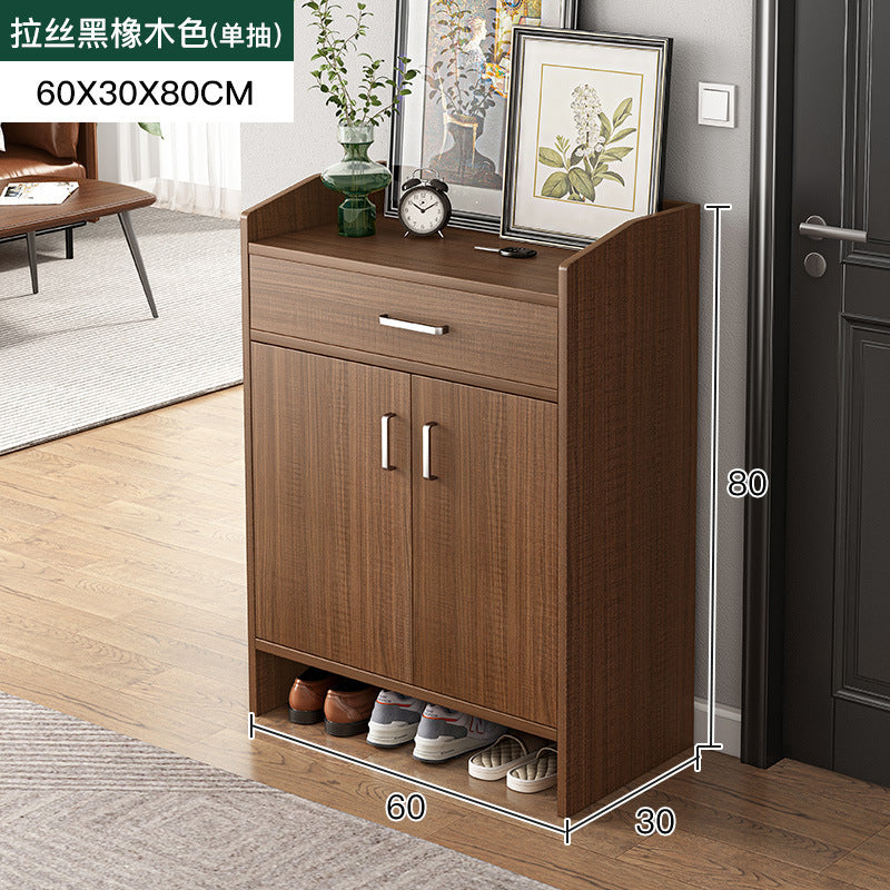 大容量实木色鞋柜门口家用入户楼道外玄关柜一体收纳储物新款鞋架