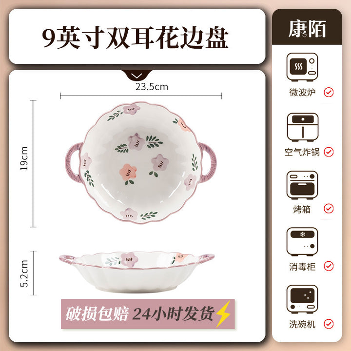 Thick Bowl & Plate Home Premium Design Underglaze Ceramic Tableware Wholesale Cute Women