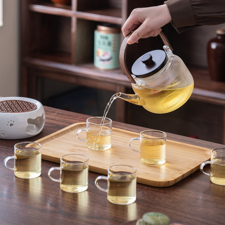 水果茶壶茶杯耐热玻璃花茶壶套装蜡烛加热下午茶休闲厅美容院茶具
