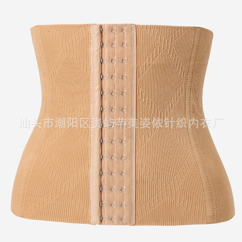 跨境高弹无缝塑身收腹带产后塑形调整束腹腰封束腰收肚子神器排扣