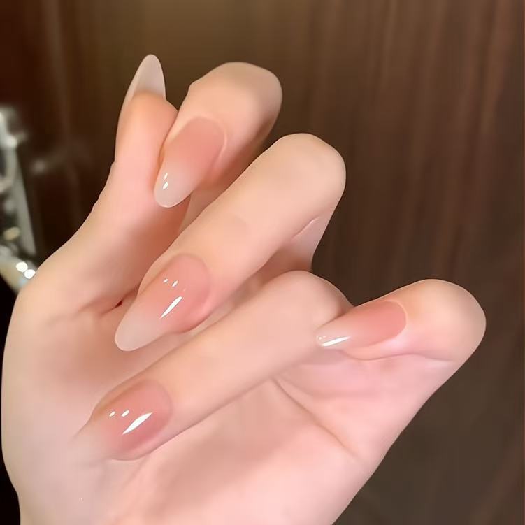 【裸门永存】华妃摸脸手工甘露寺腮红裸色高级显白美甲自然假指甲