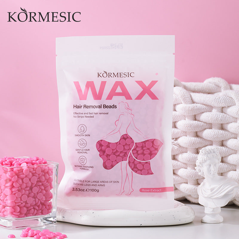 KORMESIC玫瑰袋装脱毛蜡豆Hair removal beeswax干净便捷跨境批发