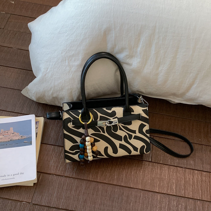 Korean High-End Print Small Square Retro Trendy Handbag – Women's Trendy Fashion Bag