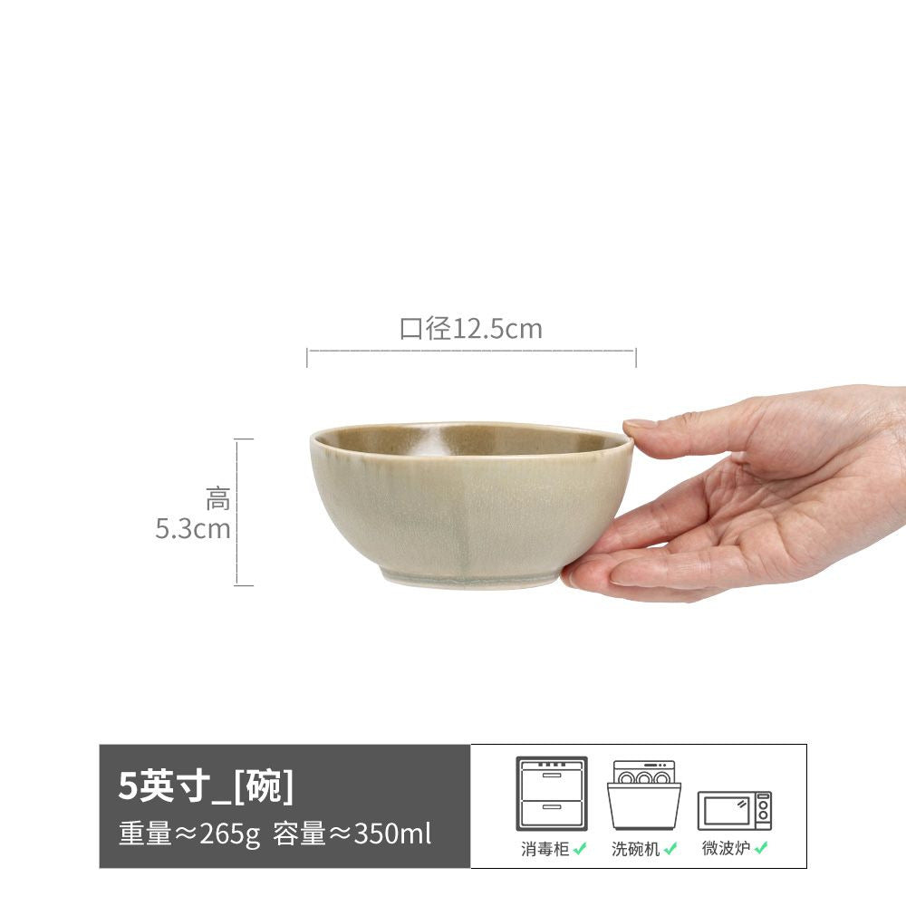 日式复古风陶瓷异形碗创意窑变釉餐具家用米饭碗粥碗小碗饭碗面碗
