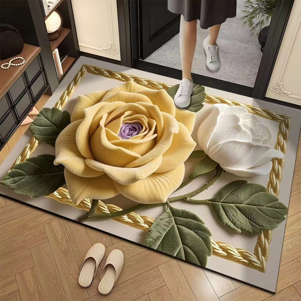 3 DFloral Floor Mat Entryway Durable Stain Resistant Non Slip Foot Mat